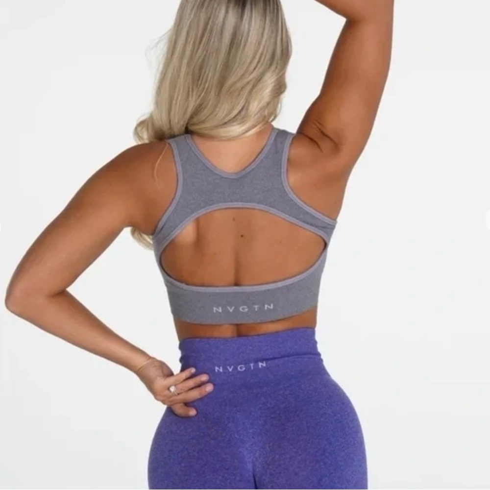 NVGTN Grey Eclipse Seamless sports bra